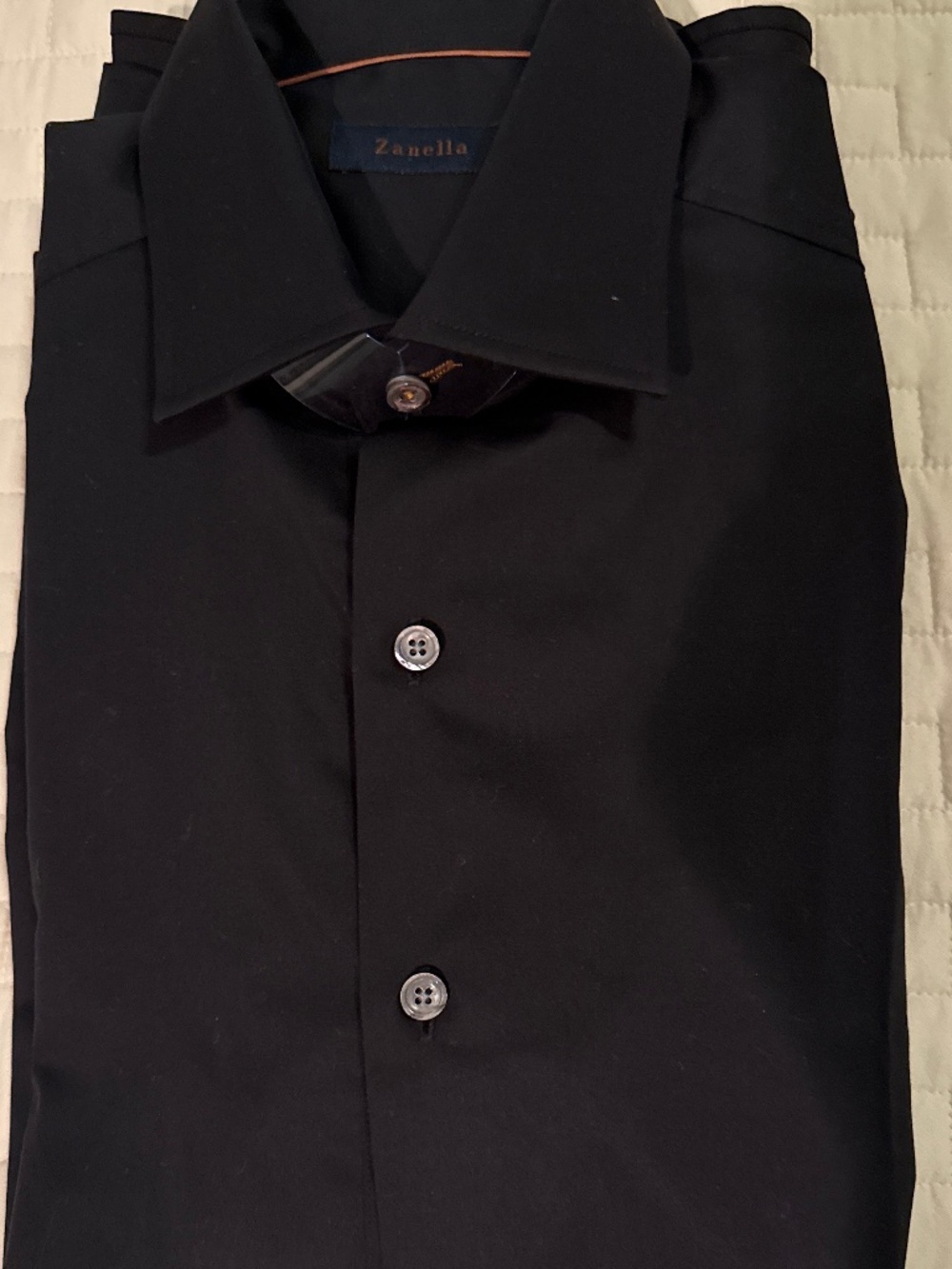 Zanella men’s black button down shirt. Large. NWOT.